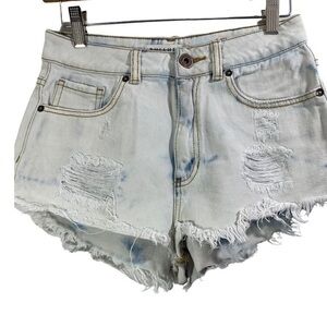 Bullhead Denim Co Bullhead Bleached Denim Mom Shorts Blue size 5
